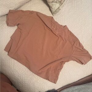 Everlane Short Sleeve Boxy Tee in Dusty Rose